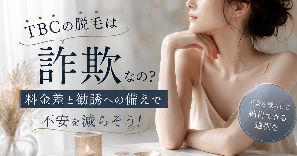 TBCの脱毛は詐欺なの？料金差と勧誘への備えで不安を減らそう！